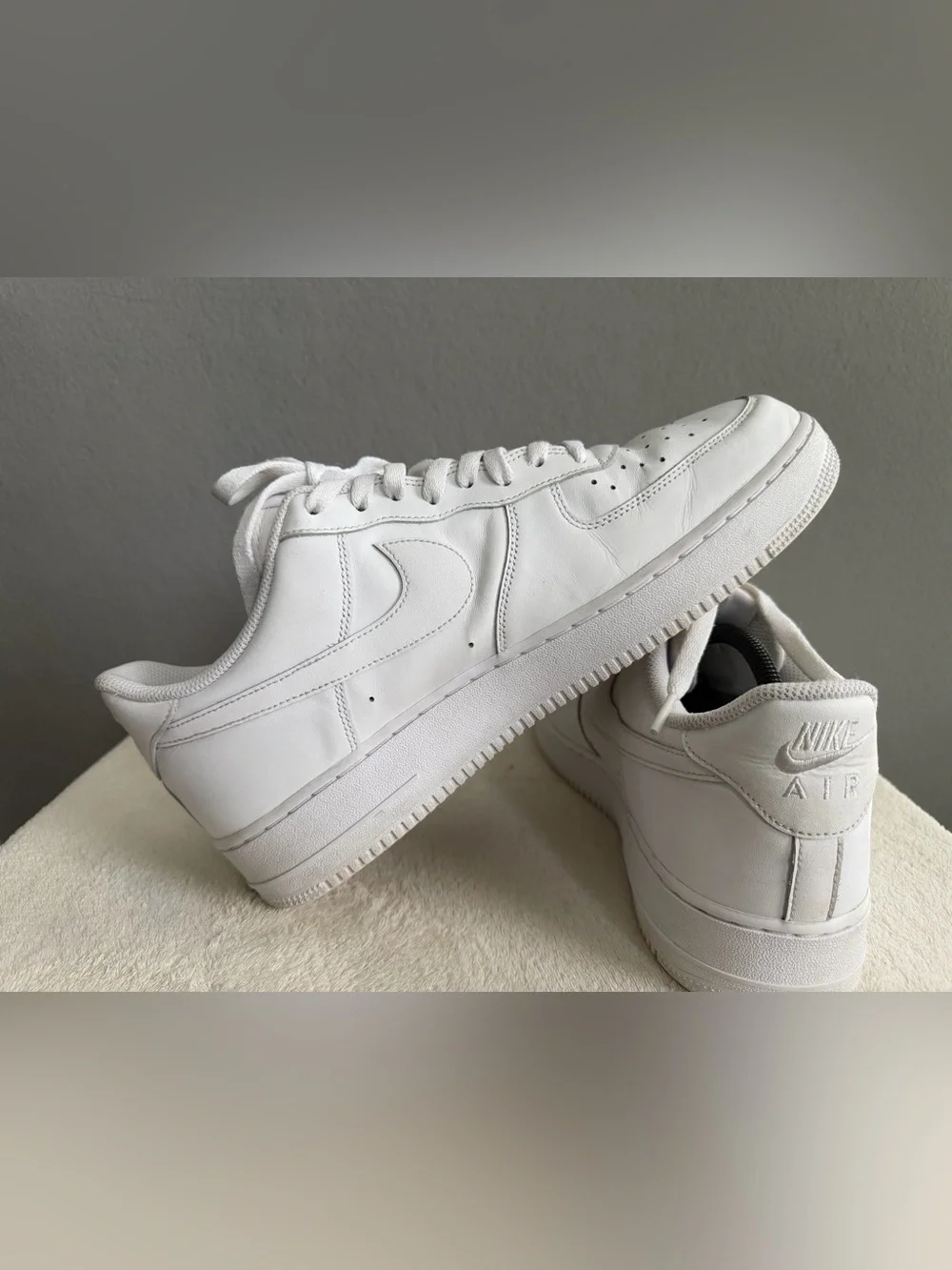 Nike Air Force 1 '07 Low s12 Men’s Triple White Lace-Up Sneakers CW2288-111